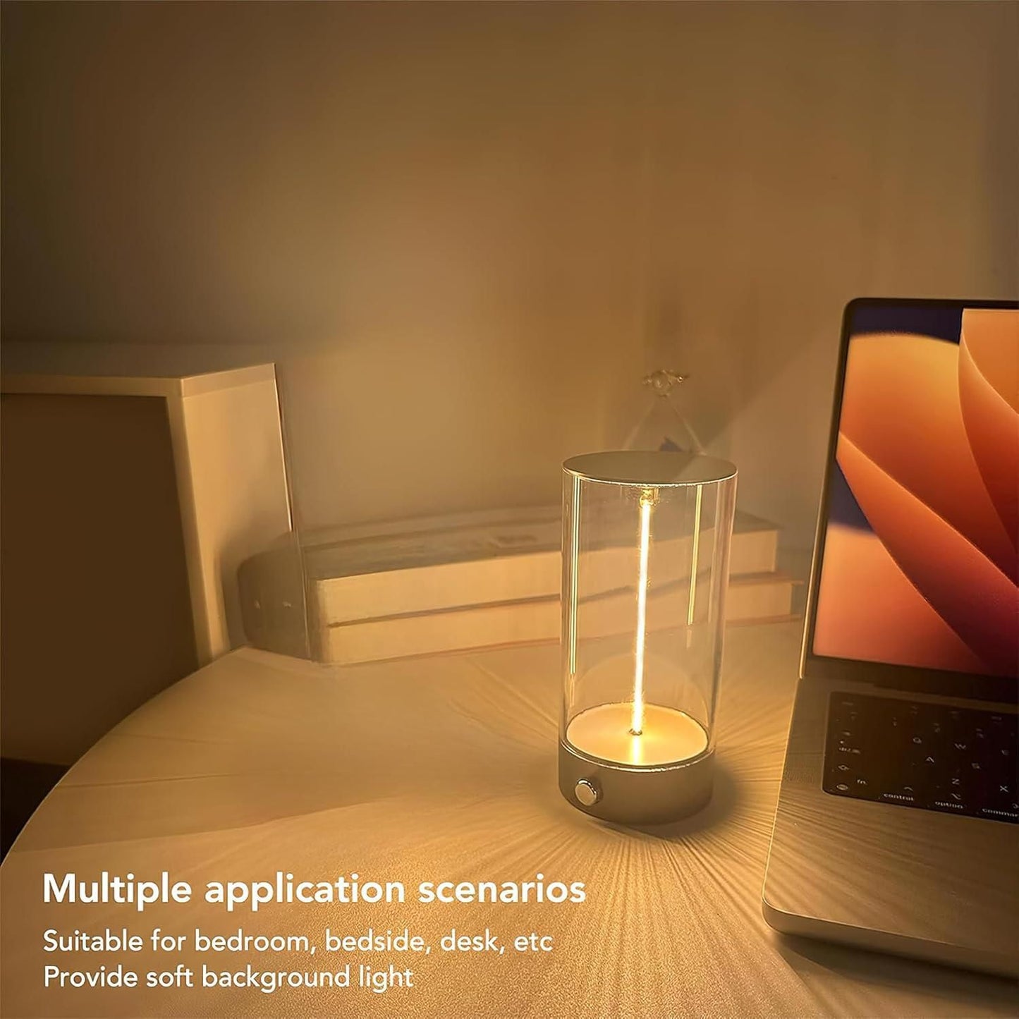 Modern Minimalist Cordless LED Table Lamp – Rechargeable Touch-Control Accent Light for Bedroom, Living Room, and Office