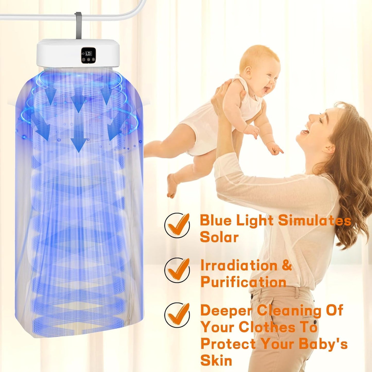 Electric Clothes Dryer, Portable Folding Clothes Dryer with Two Heating Mode, TheGrabify®