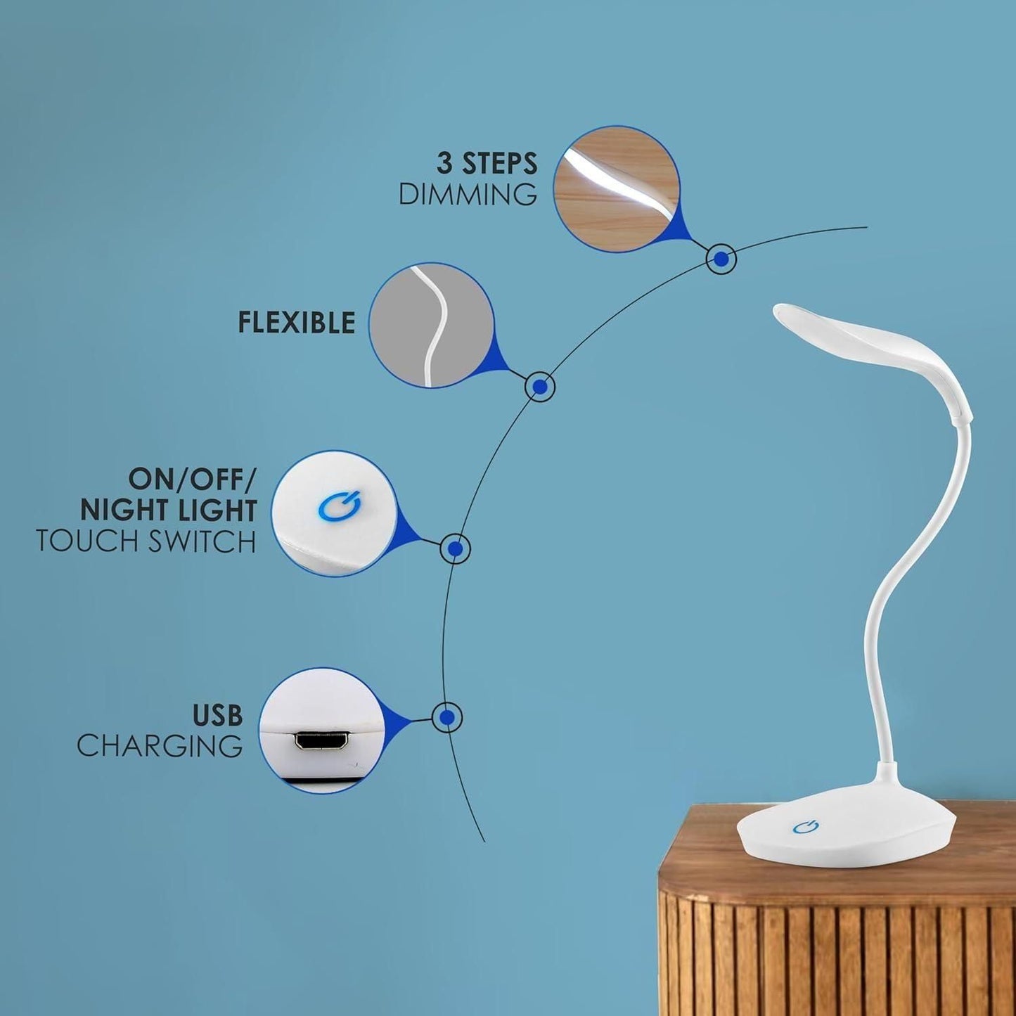 Battery Operated Table Lamp, TheGrabify®