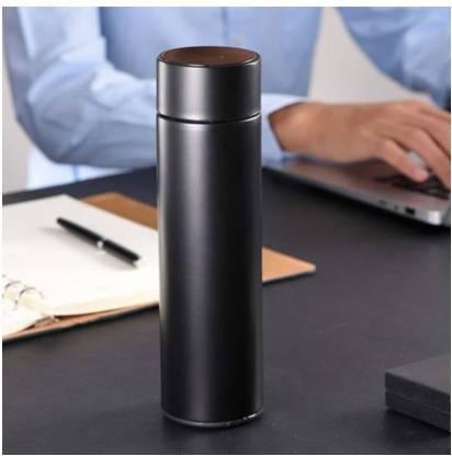 Smart LED Temperature Display Bottle – 500ml Black Stainless Steel Thermos Flask for Hot & Cold Drinks | Insulated Leakproof Travel Bottle
