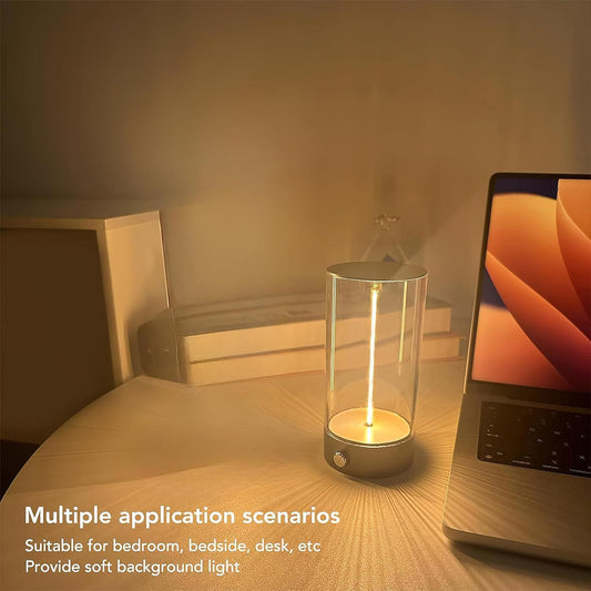 Modern Minimalist Cordless LED Table Lamp – Rechargeable Touch-Control Accent Light for Bedroom, Living Room, and Office