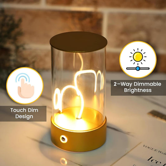Modern Minimalist Cordless LED Table Lamp – Rechargeable Touch-Control Accent Light for Bedroom, Living Room, and Office